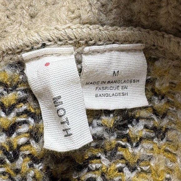 Anthropologie MOTH Women Georgia Leopard Print Sweater Size M Tan Pullover 54-6 - Picture 4 of 10